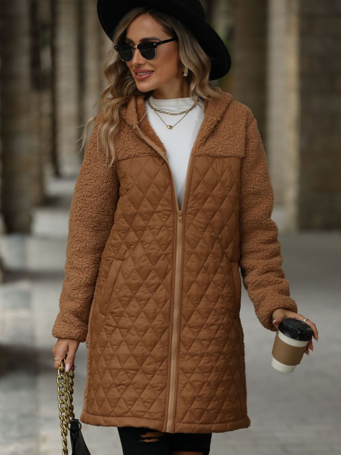 Zaira | Structured, long-sleeved, zip-up hooded coat