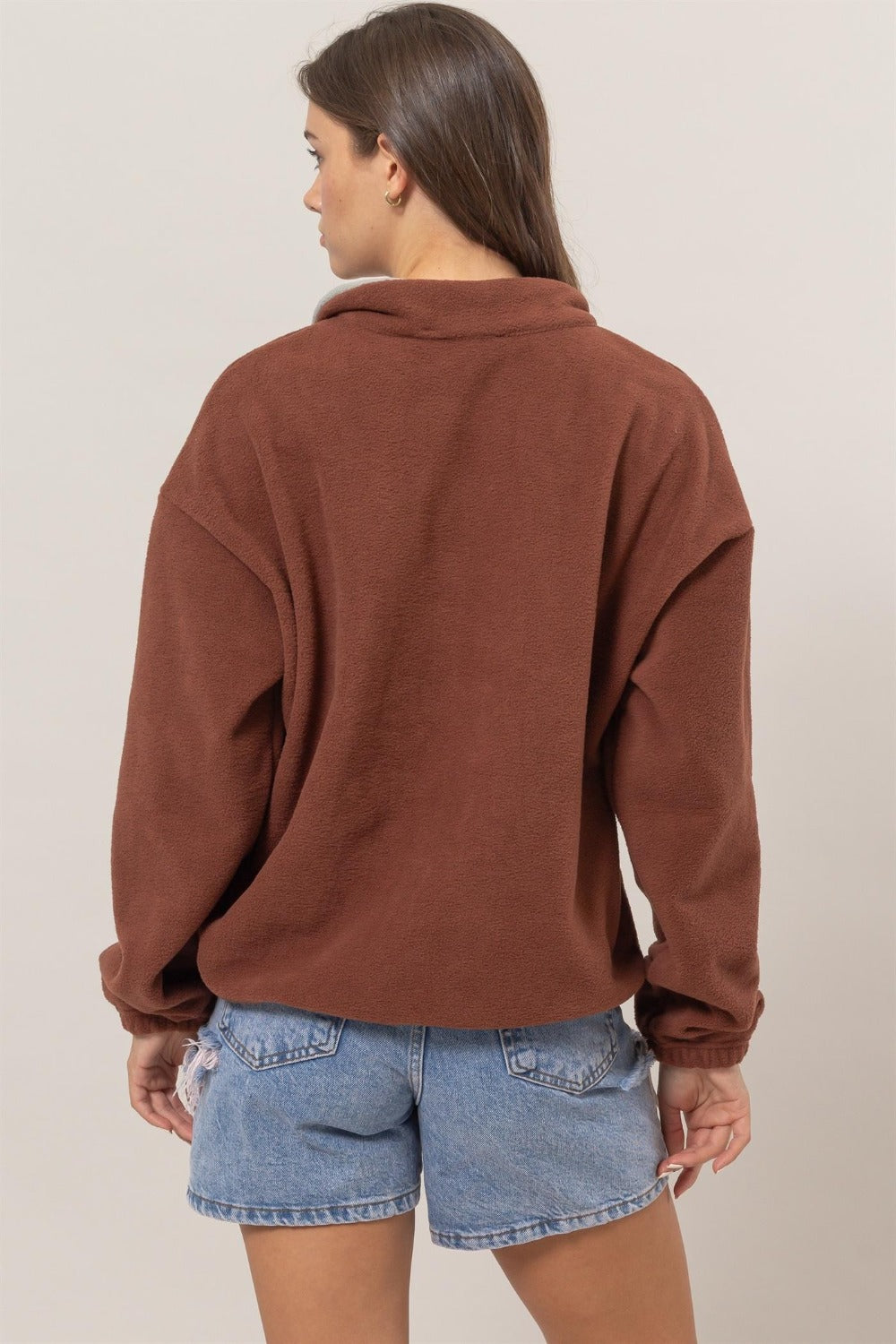 Bruna | Color block fleece half zip sweatshirt