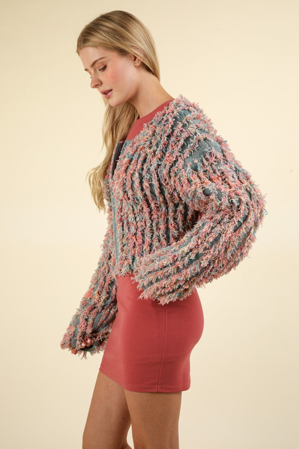 Sybille | Shaggy zip up cardigan