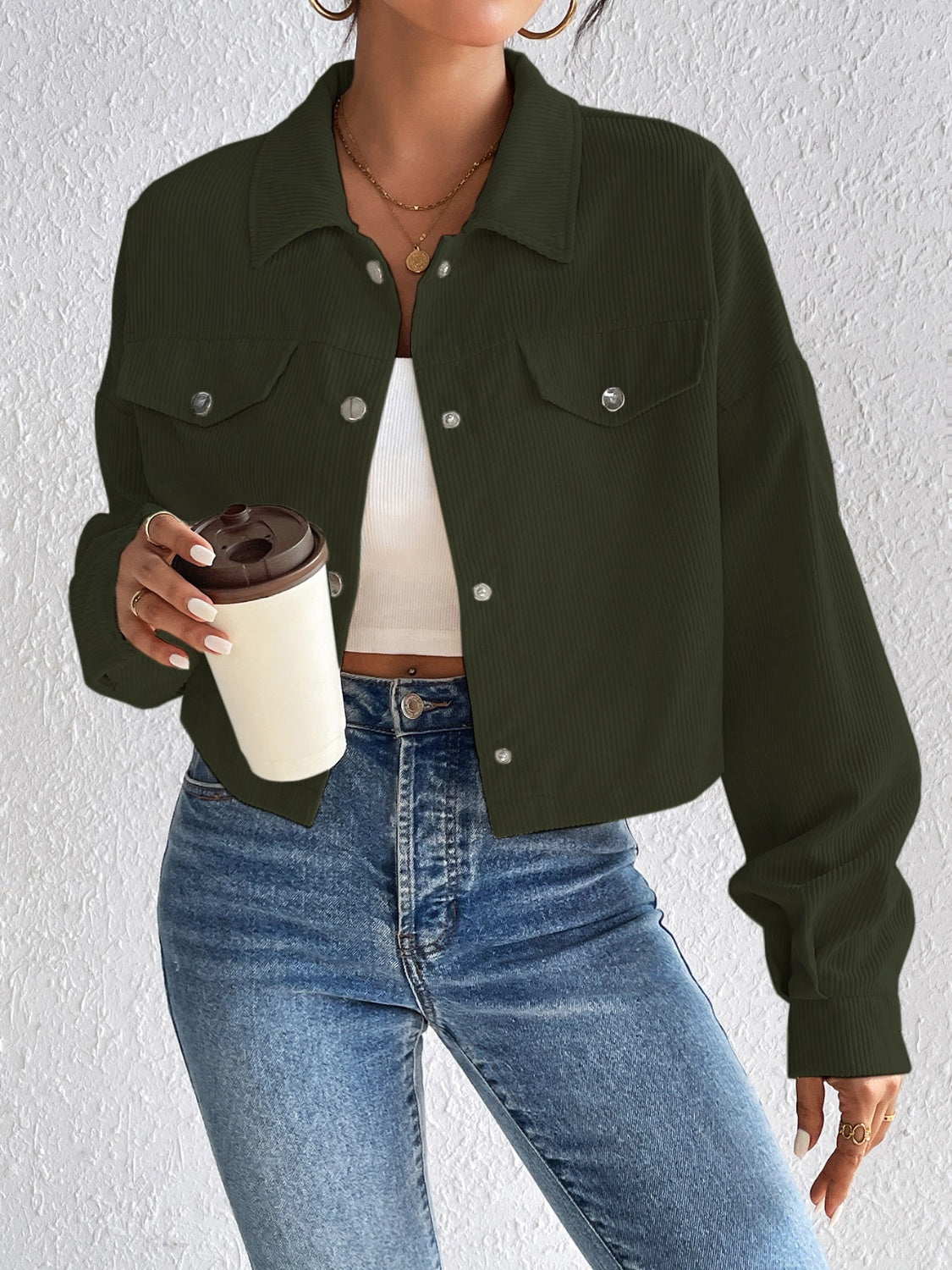 Constance | Long sleeve jacket with snap fastening