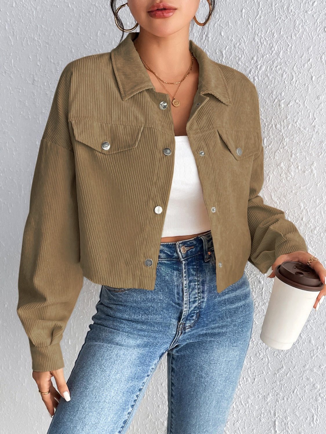 Constance | Long sleeve jacket with snap fastening