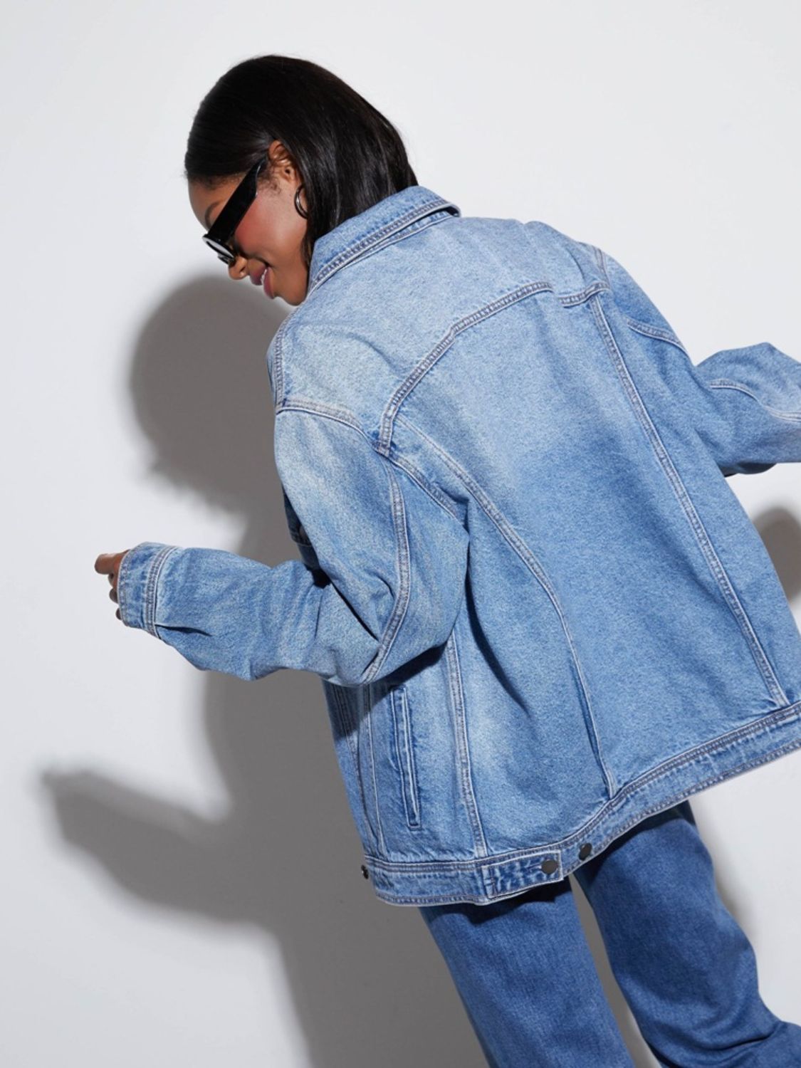 Solveig | Denim jacket with button placket and collar
