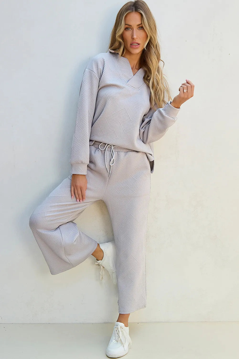 Viola | Set of structured long-sleeved shirt and drawstring trousers