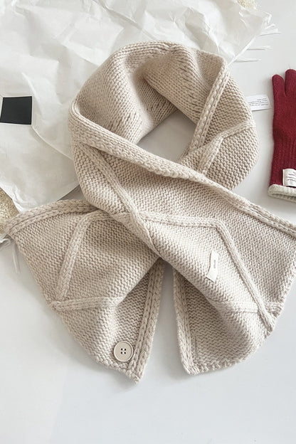 100% Wool Buttoned Convertible Scarf