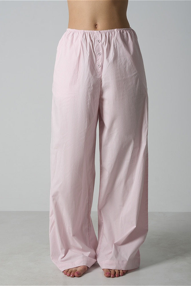 Light Striped Elastic Relaxed Pants
