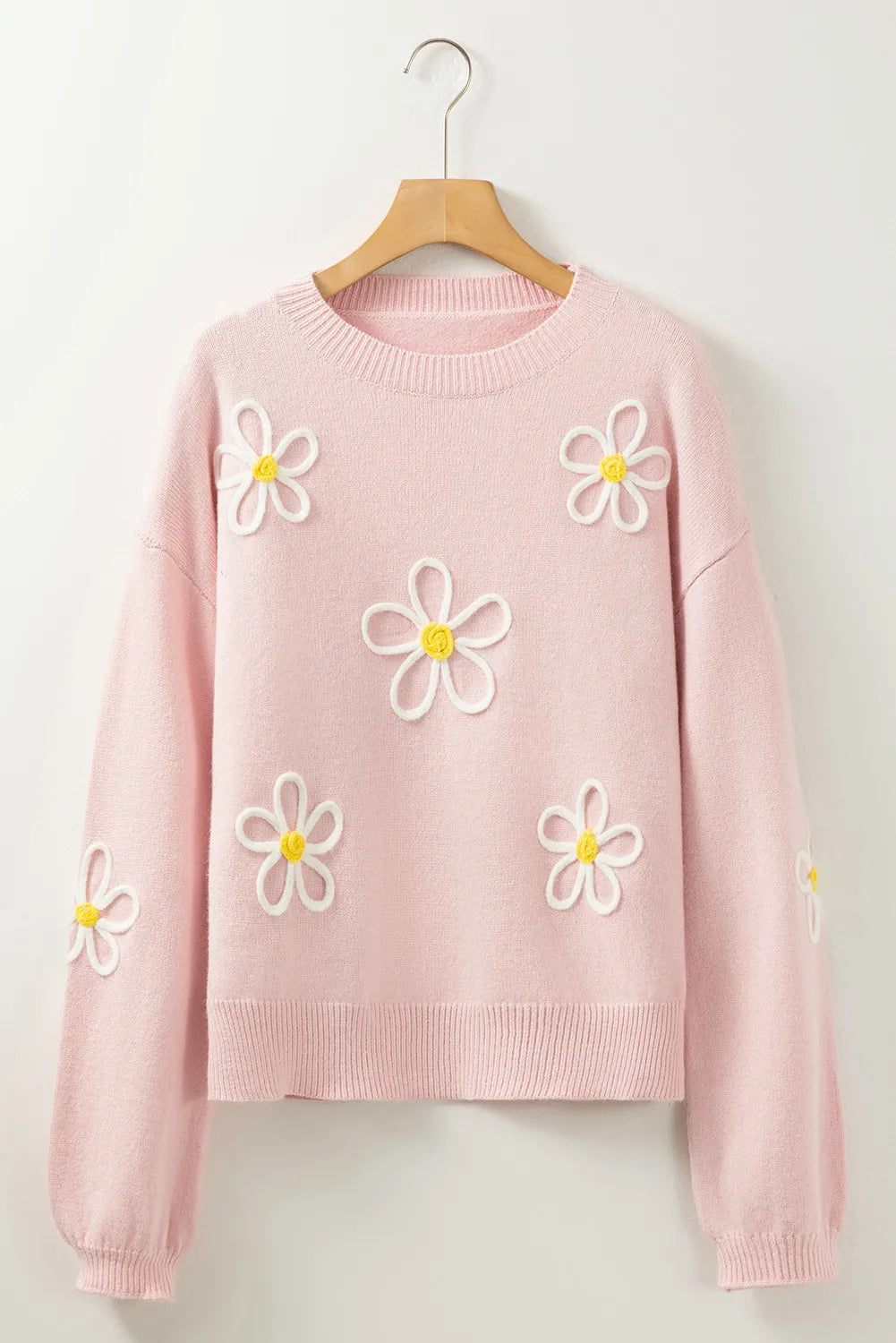 Teresa | Floral sweater with a crew neck and dropped shoulders