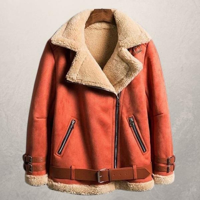 Flora | Biker jacket made of imitation suede