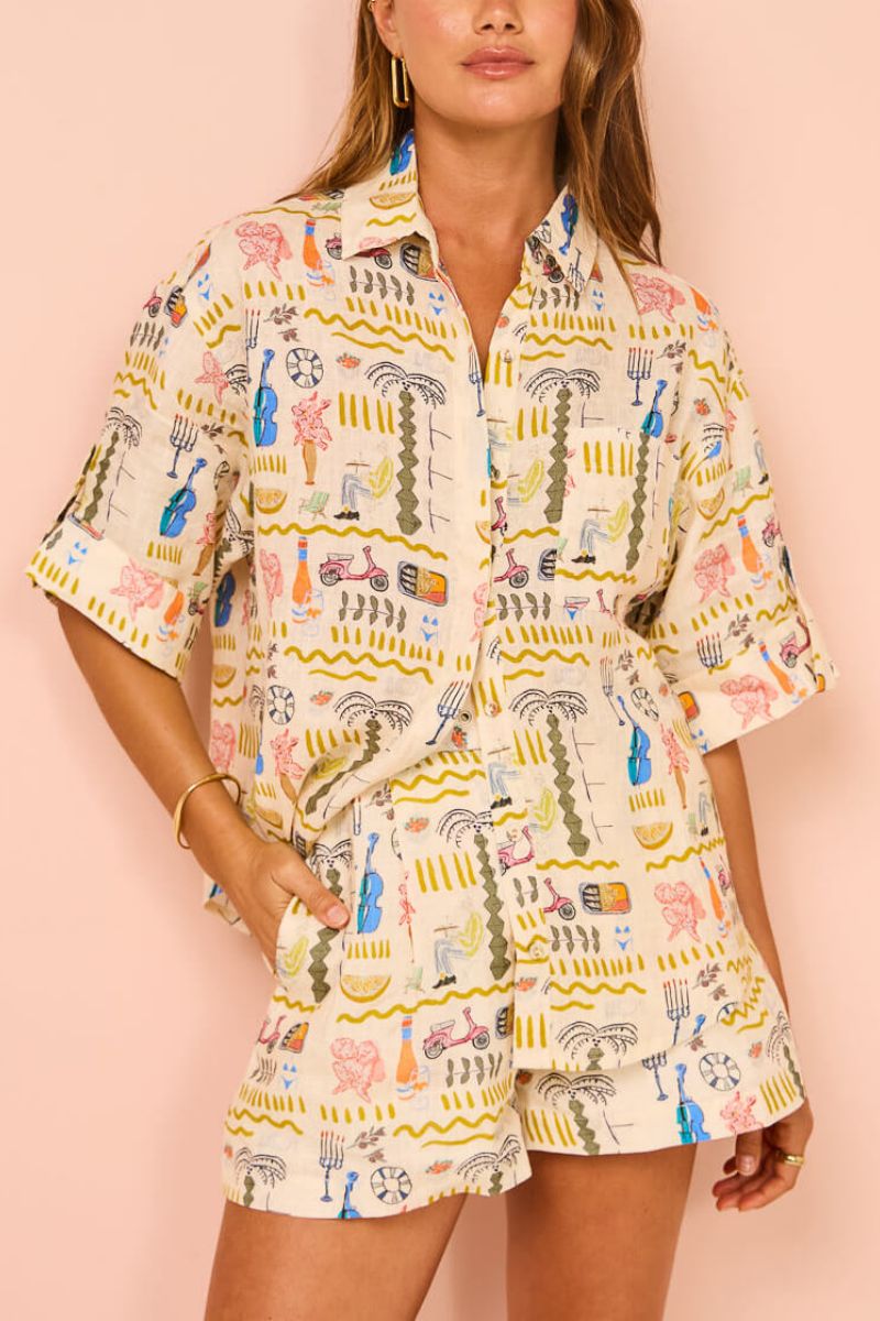 Azucena® | Printed Casual Loose Shorts Set