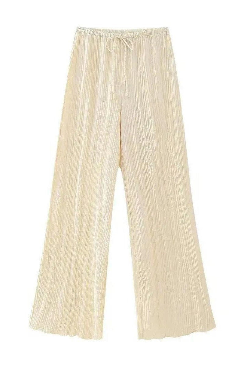 Fabiana® | Sleeveless Halter Top With High Waist, Casual Wide Leg Pants Suit