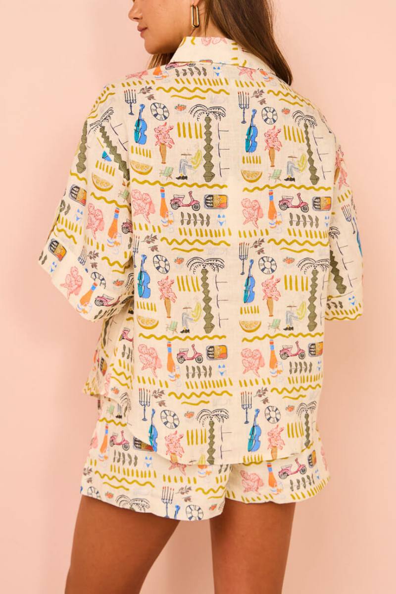 Wilhelmina® | Printed Casual Loose Shorts Set