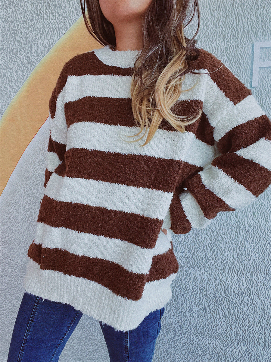 Katja | Striped long-sleeved sweater with a crew neck