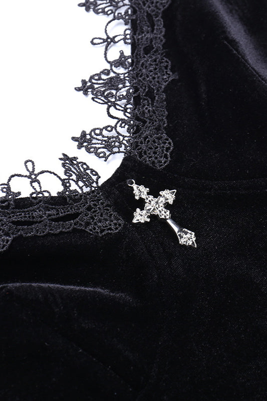 Dark Spliced Gothic Dress