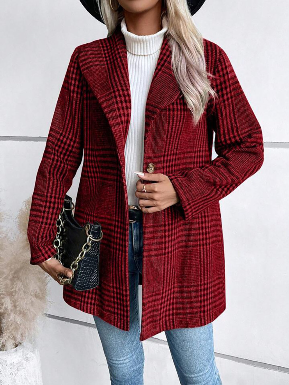 Esther | Checked, long-sleeved jacket with a collar