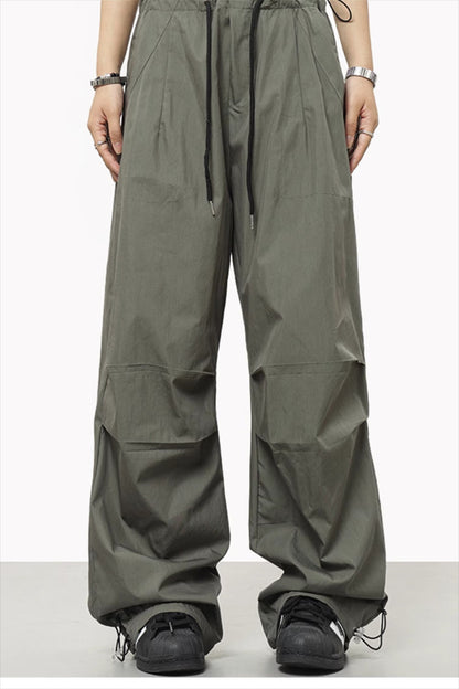 Athletic Casual Solid Drawstring Elastic Waist Pants