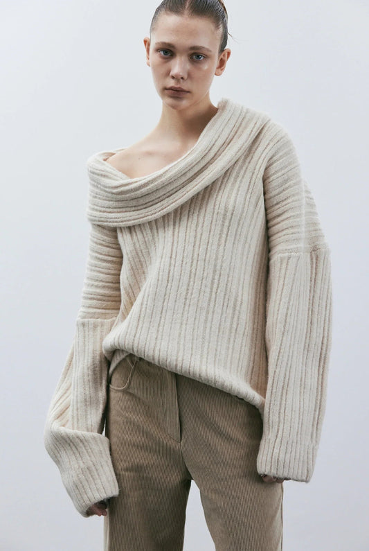 Leire® | Pull oversize for women with rouleau haut Tricoté
