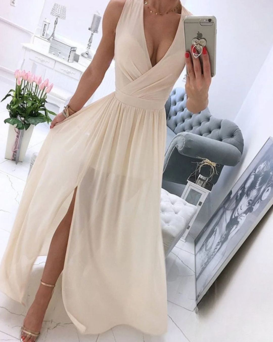 Julia® | Sleeveless Beach Dress For Women With A Deep V-Neck