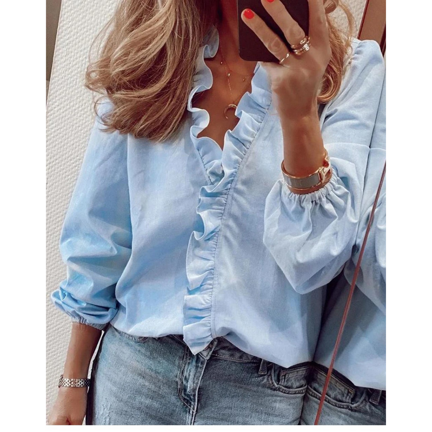 Raquel® | Chiffon Blouse With Plush
