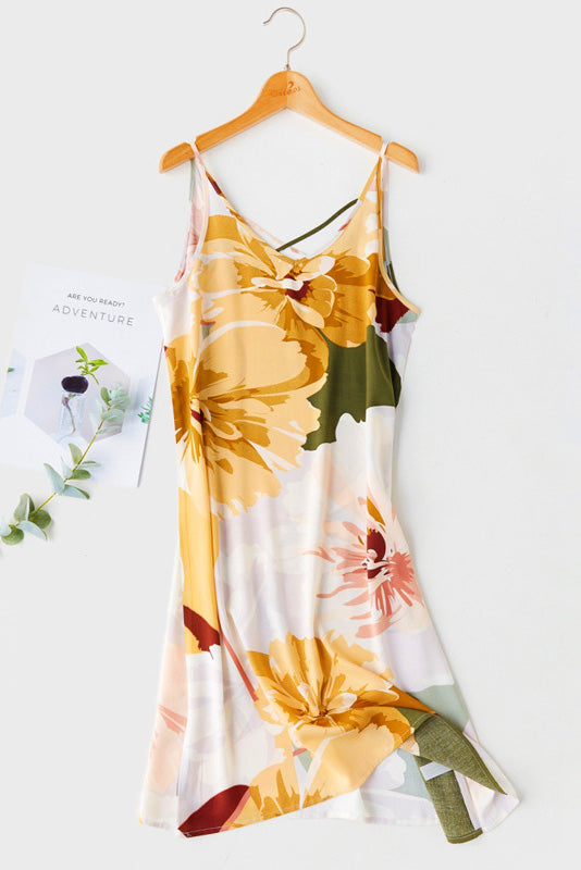 Nahir® | Printed Camisole Dress With Crossed Straps At The Back