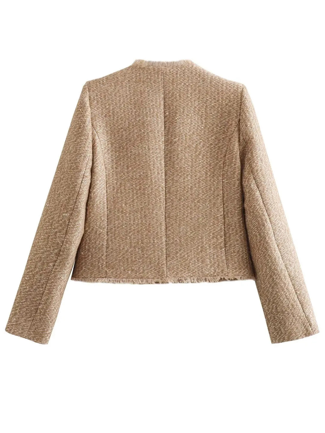 Sandra | Jacket with raw hem and pockets and crew neck