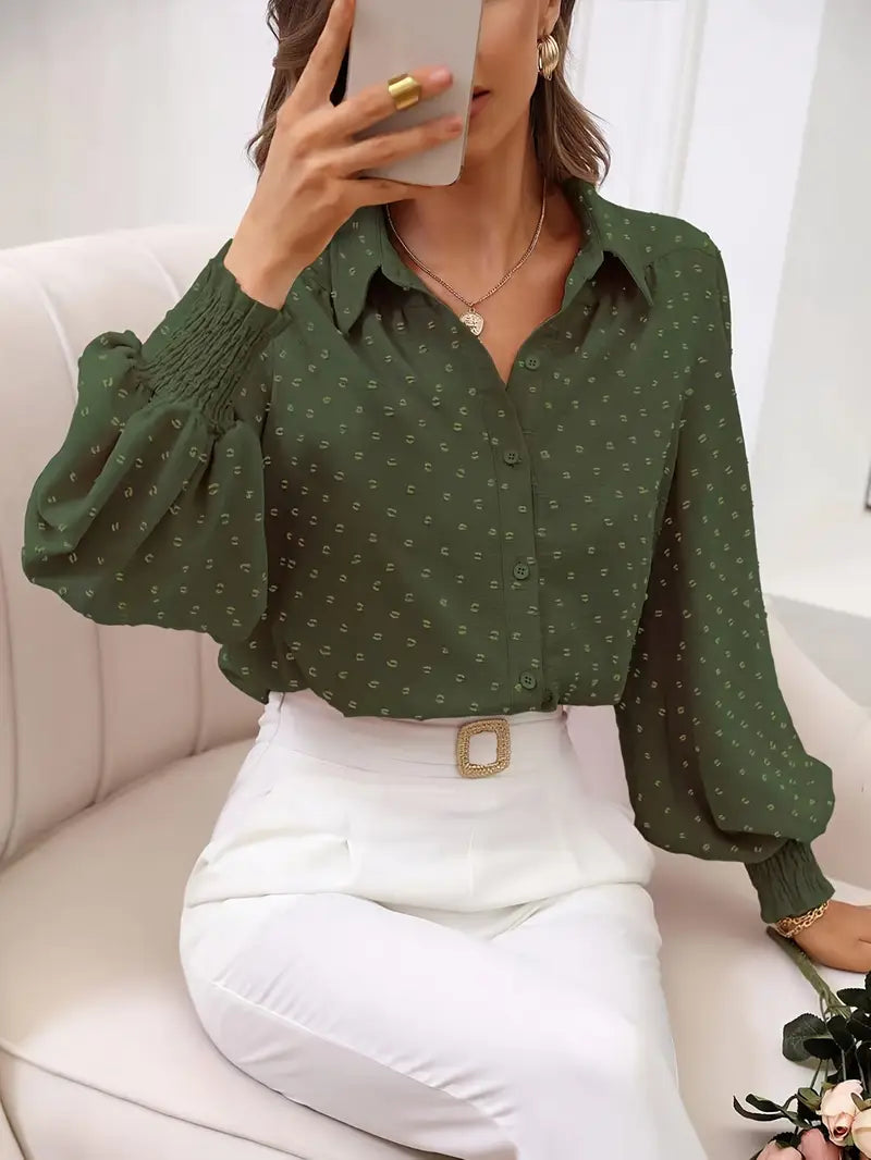 Domenica® | Elegant Blouse With Gathered Cuff Sleeves