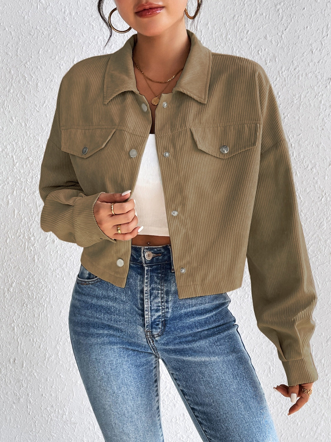 Constance | Long sleeve jacket with snap fastening