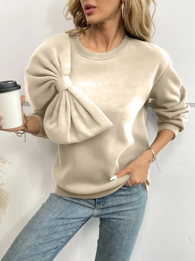Nicole® | Oversized Cotton Sweater With Bow