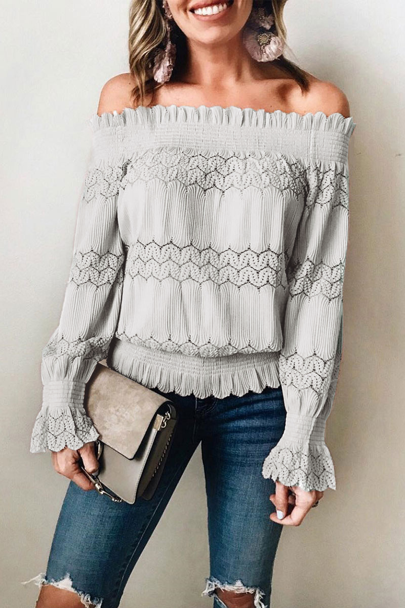Tania® | Elegant Long-Sleeved Off-The-Shoulder Blouse