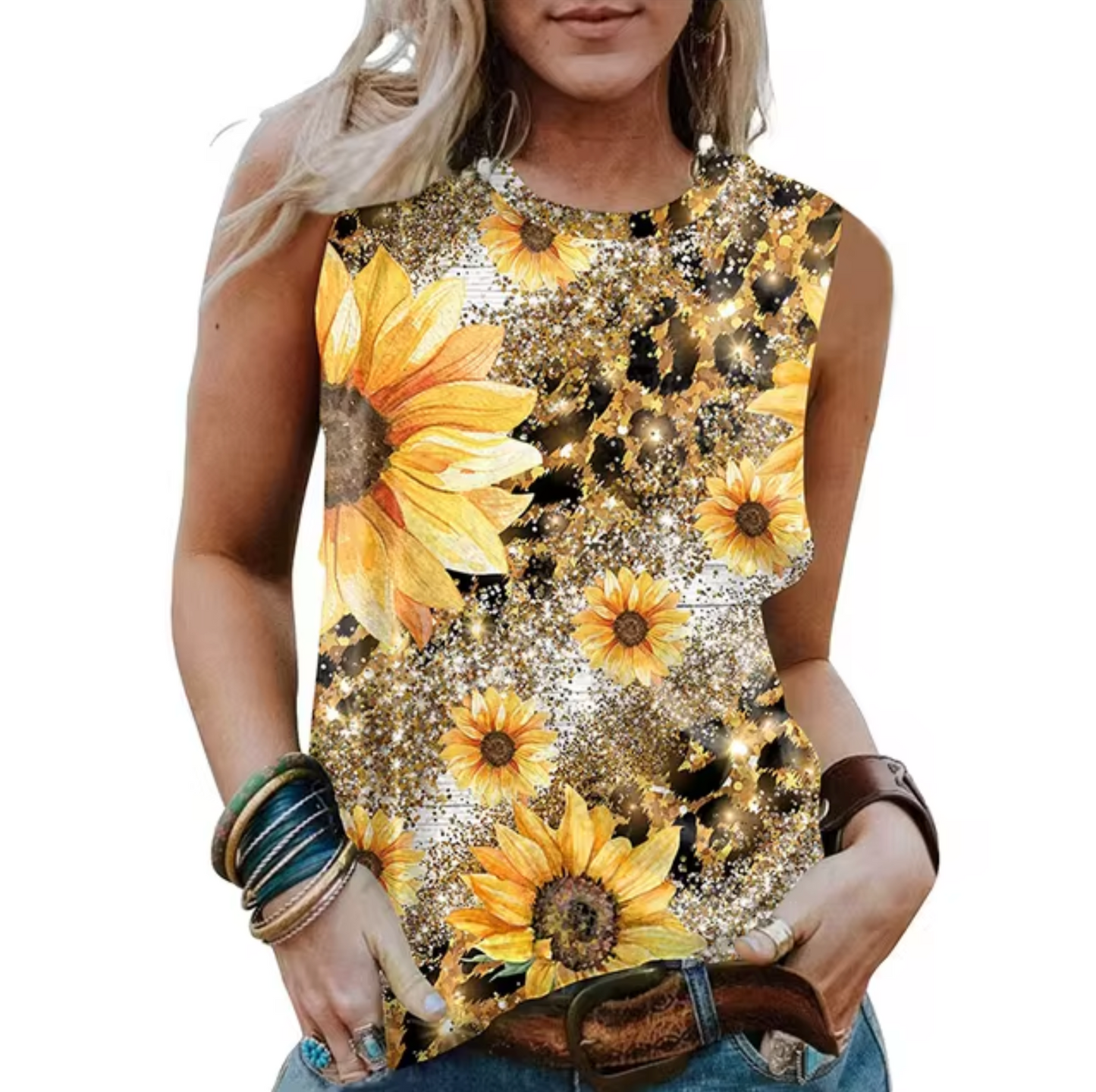 Hayden® | Sunflower Print Tank Top