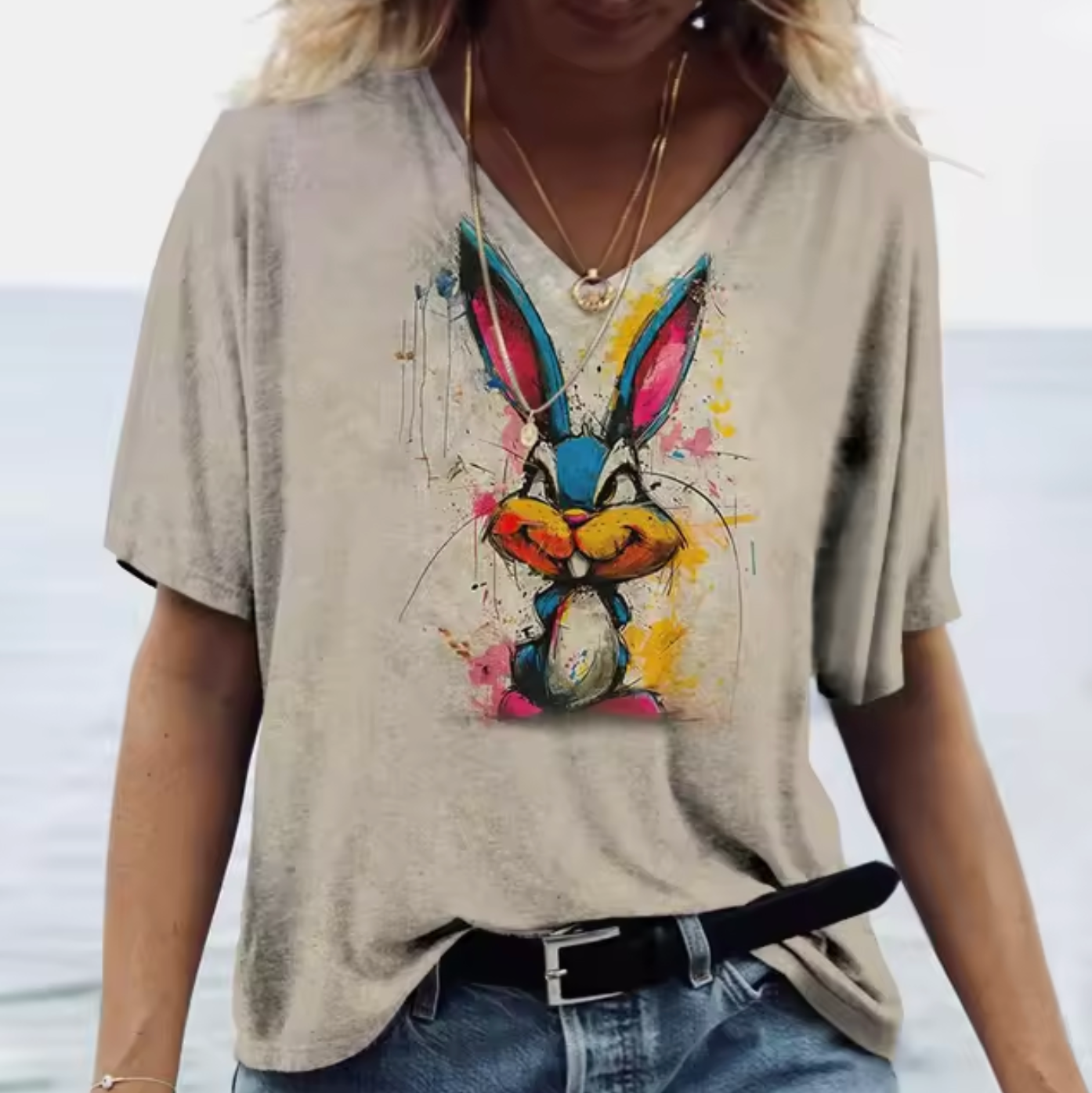 Ornella® | Colorful T-Shirts With Bunny Print