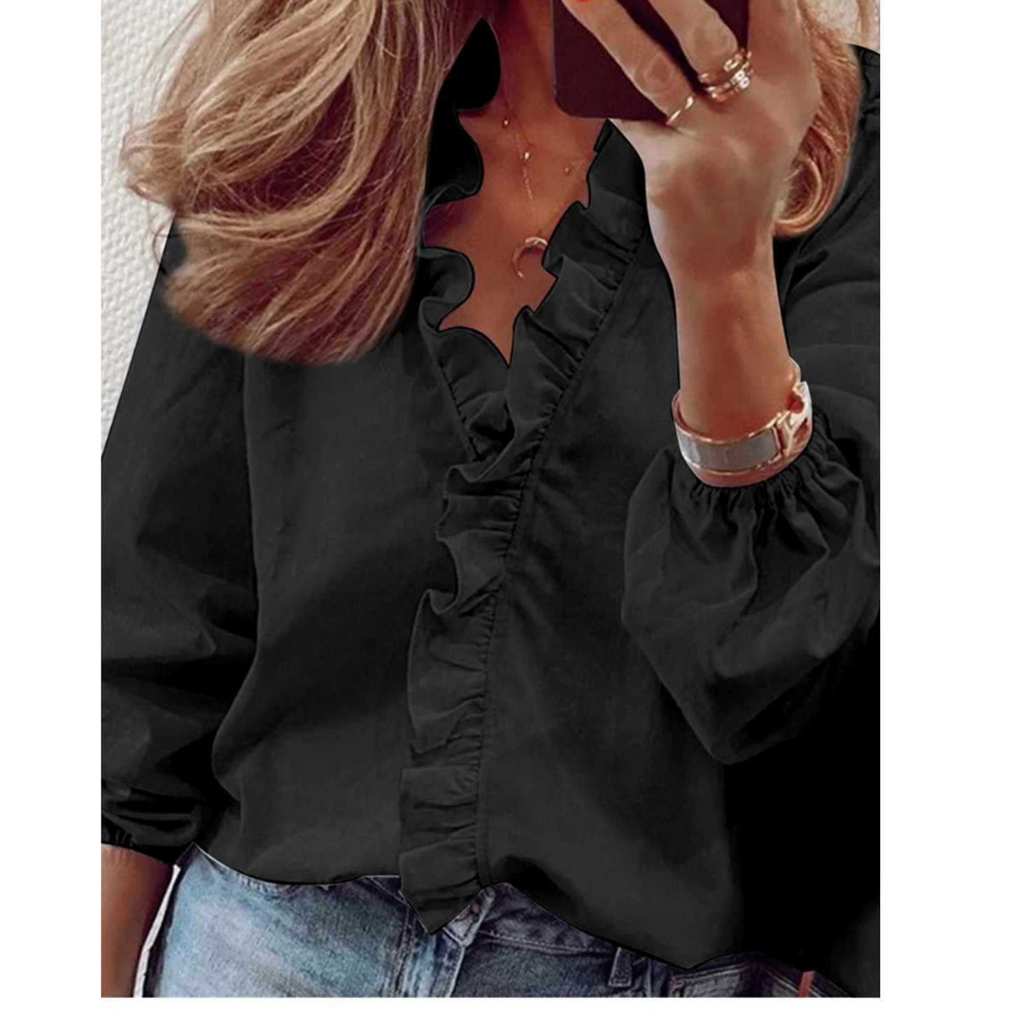 Raquel® | Chiffon Blouse With Plush
