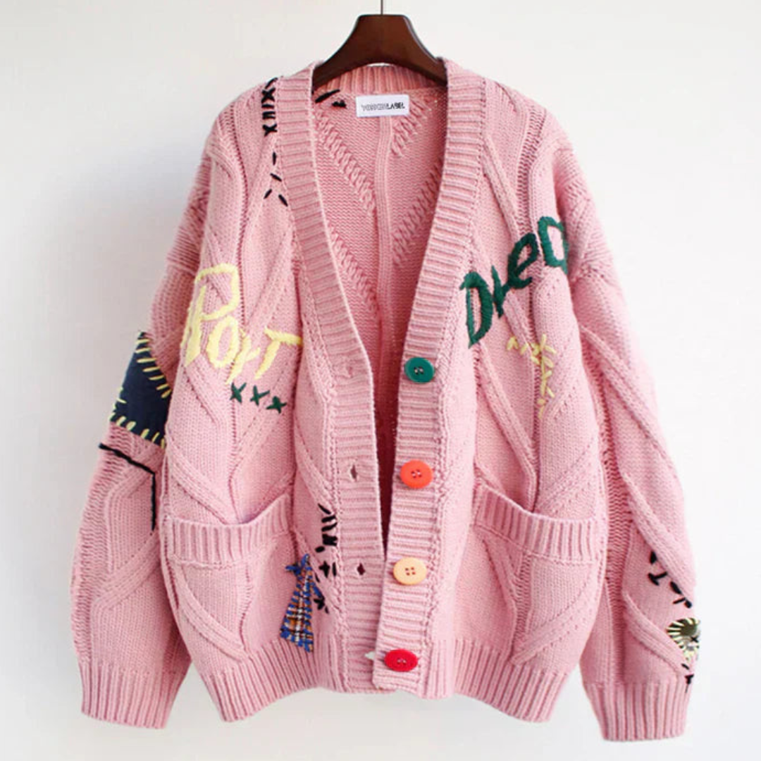Irene | Women's cardigan with buttons, Manga Larga