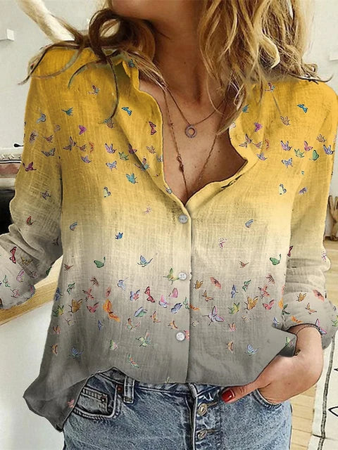 Melanie® | Printed Casual Loose Long Sleeve Blouse
