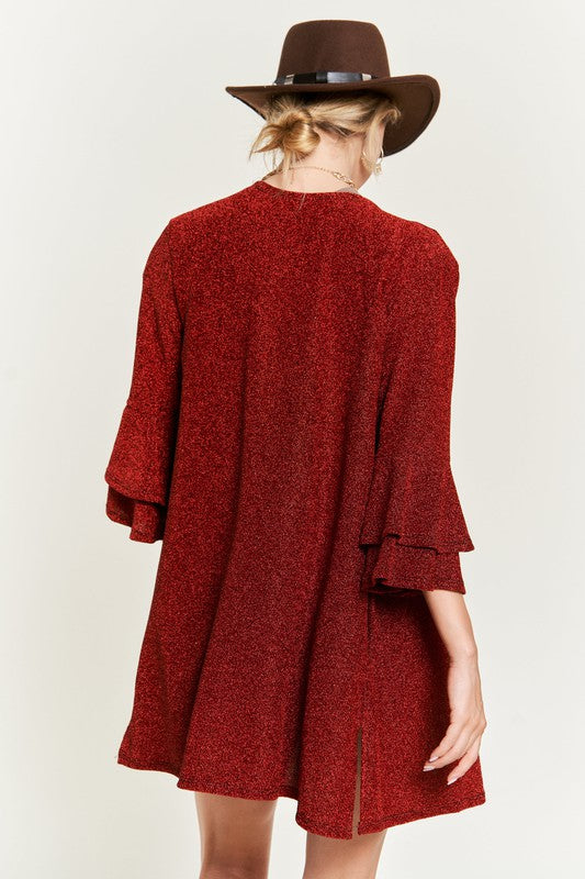 Matilde | Glittery kimono cardigan with bell sleeves