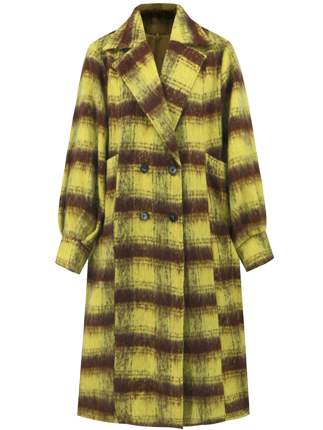 Rocio | Contrasting double breasted long sleeve coat