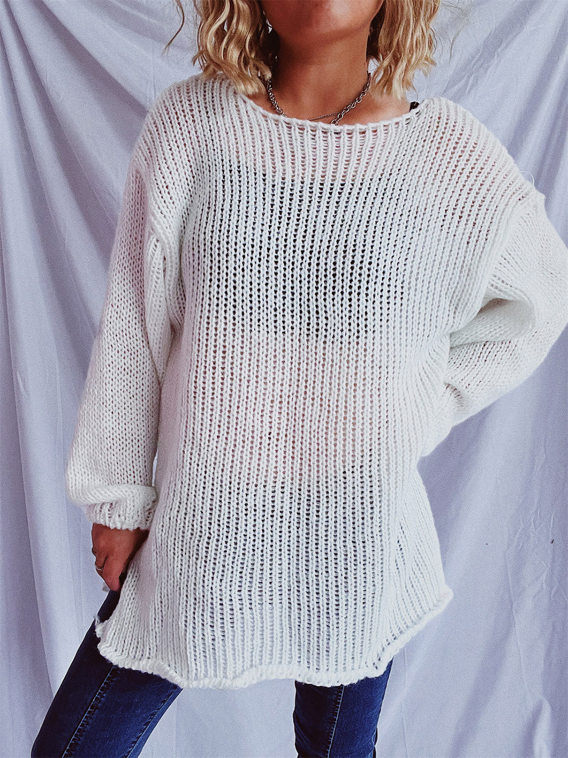 Bernadette | Sweater with a boat neckline and dropped shoulders