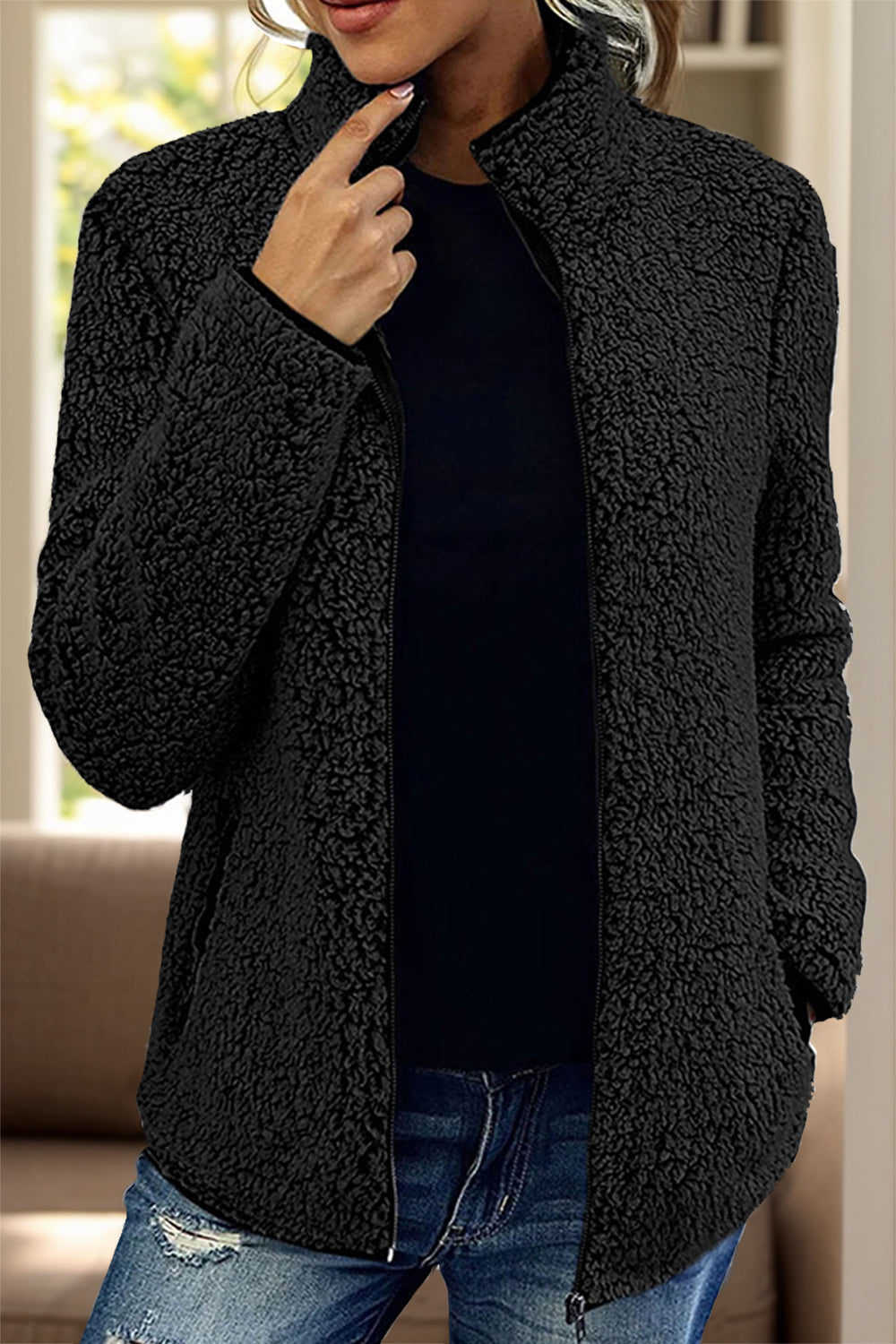 Doris | Turtleneck jacket with zip and pockets