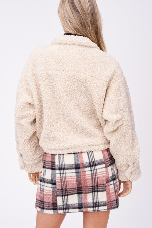 Gabrielle | SHERPA JACKET WITH FRONT POCKETS