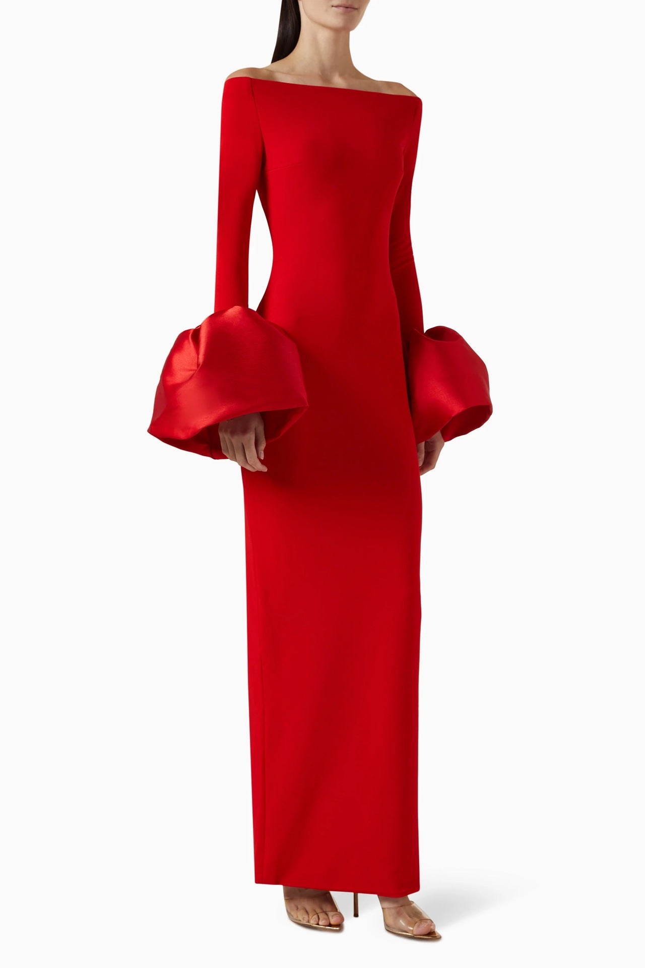 Mariana® | Solid-Colored Lantern-Sleeve Dress