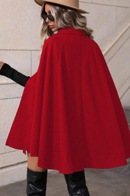 Elegant Double Breasted Loose Slim Wool Mid Length Coat