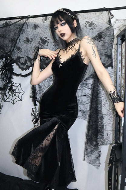 Dark Spliced Gothic Dress