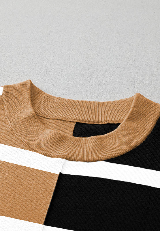 Xiomara | Contrast striped long sleeve sweatshirt