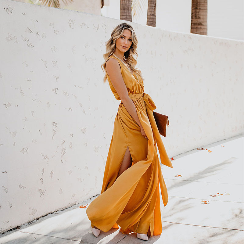 Ramona® | Exquisite Neck Sleeveless Long Fashion Dress