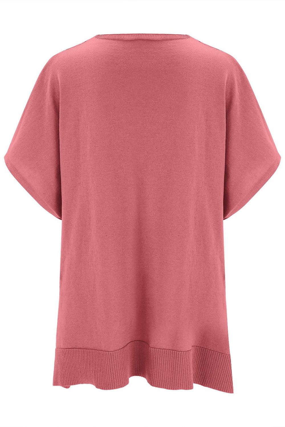 Erika | Slit knit top with V-neck and half sleeves