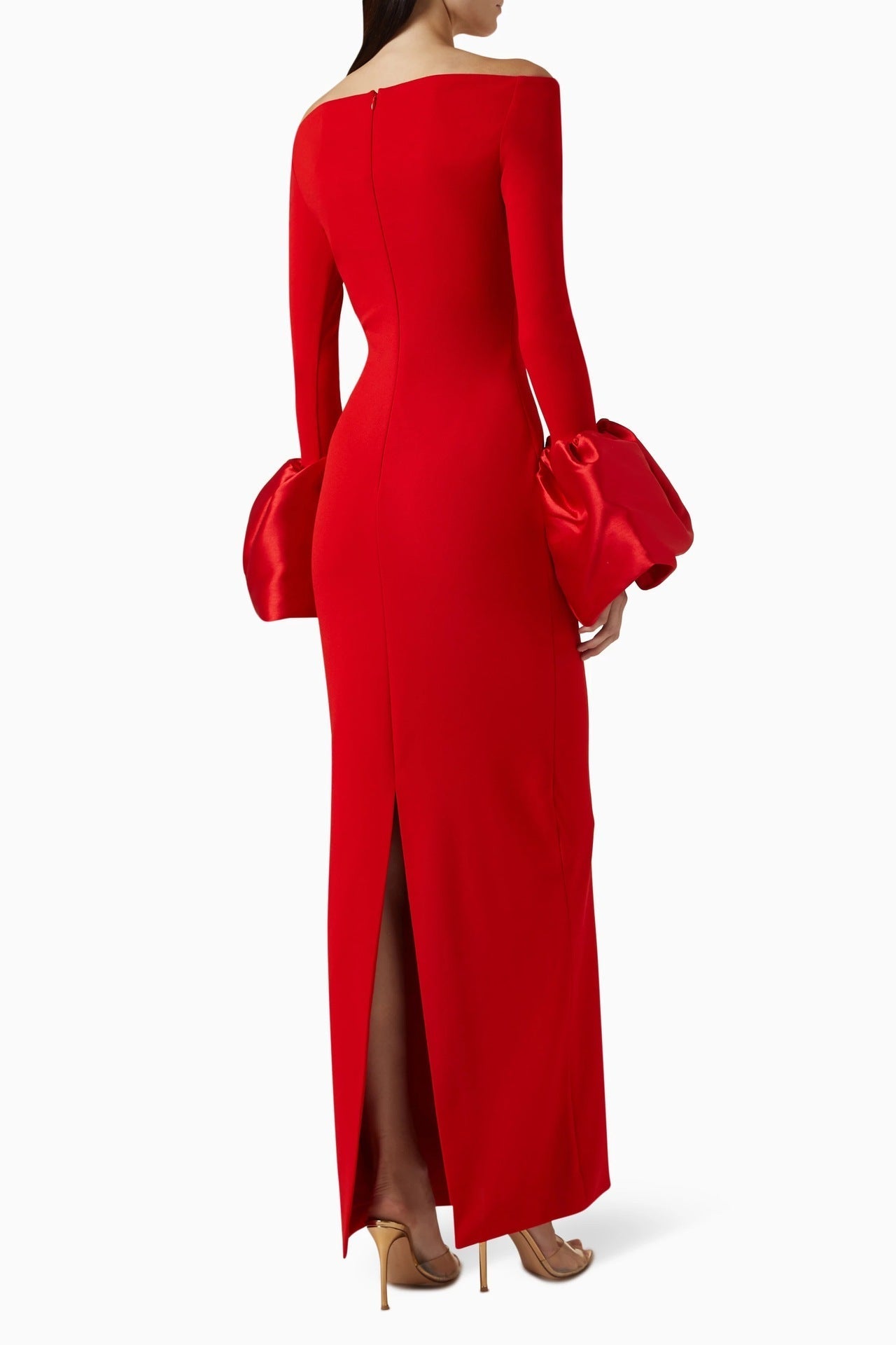 Mariana® | Solid-Colored Lantern-Sleeve Dress