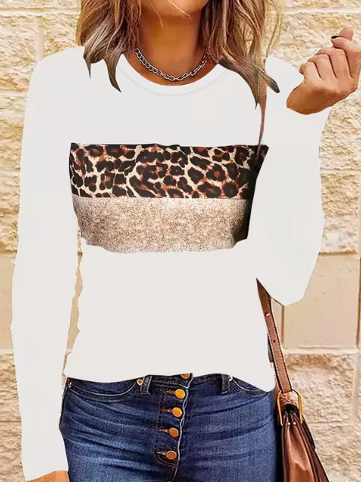 Rosario | Long sleeve leopard print t-shirt