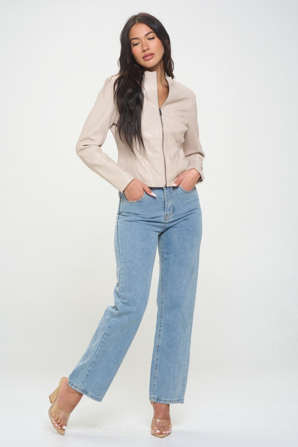 Lara | Vegan motorcycle jacket with zip