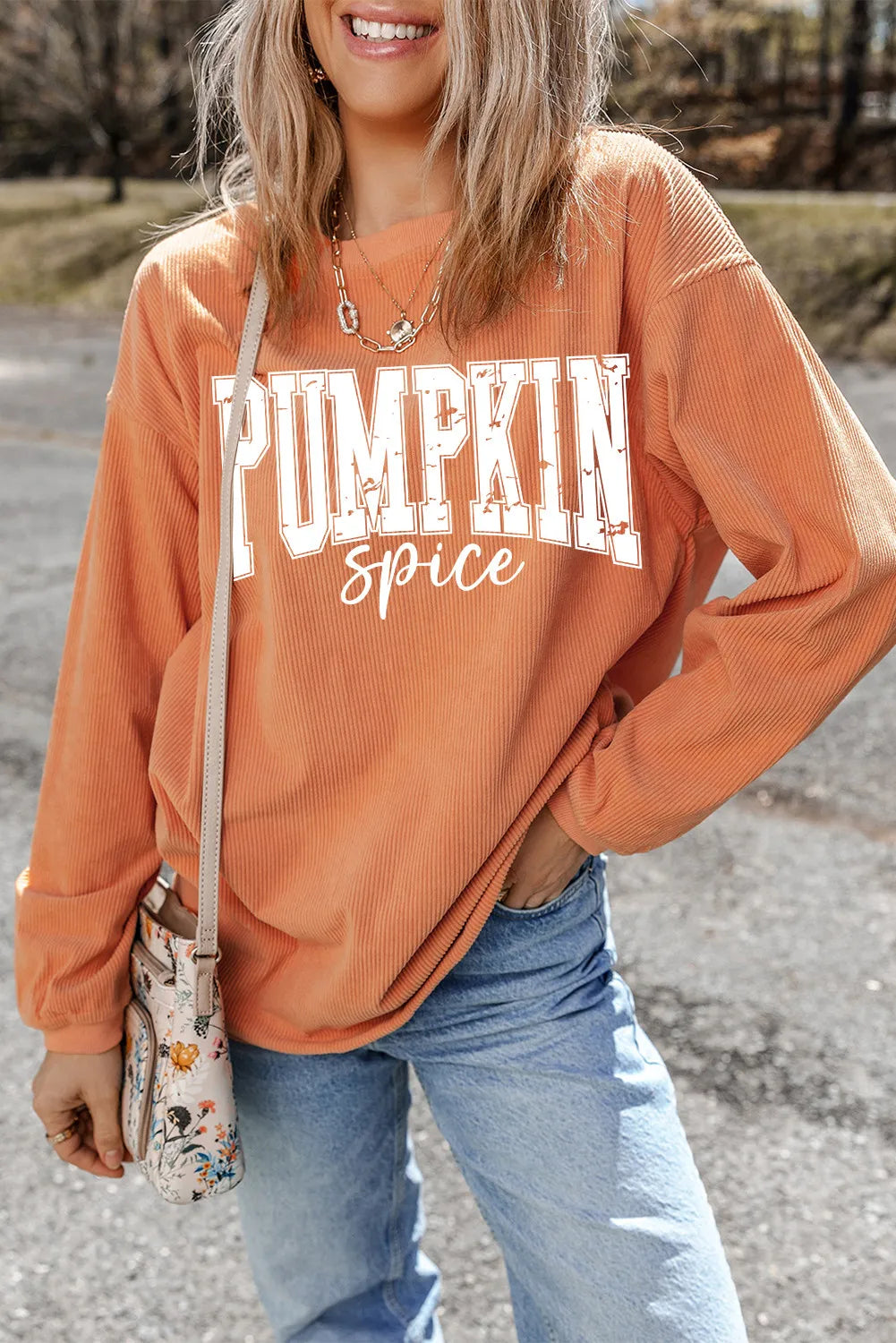 Milena | Long sleeve sweatshirt with letter graphic
