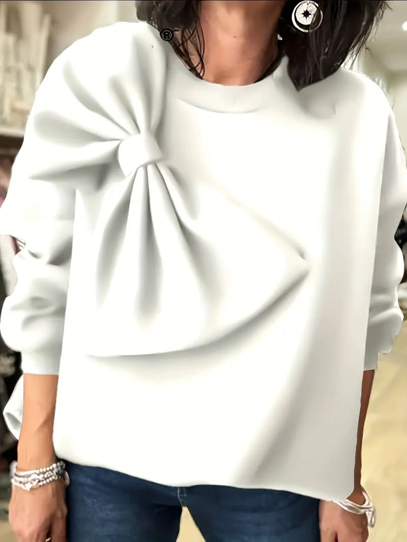 Nicole® | Oversized Cotton Sweater With Bow