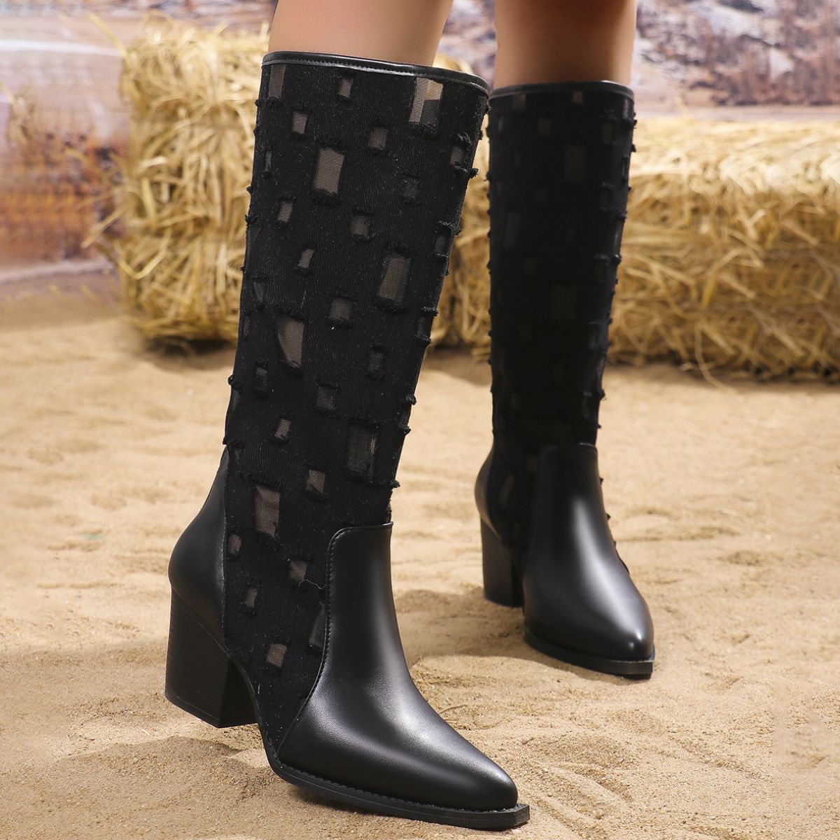 Pilar | Pointed boots with block heel