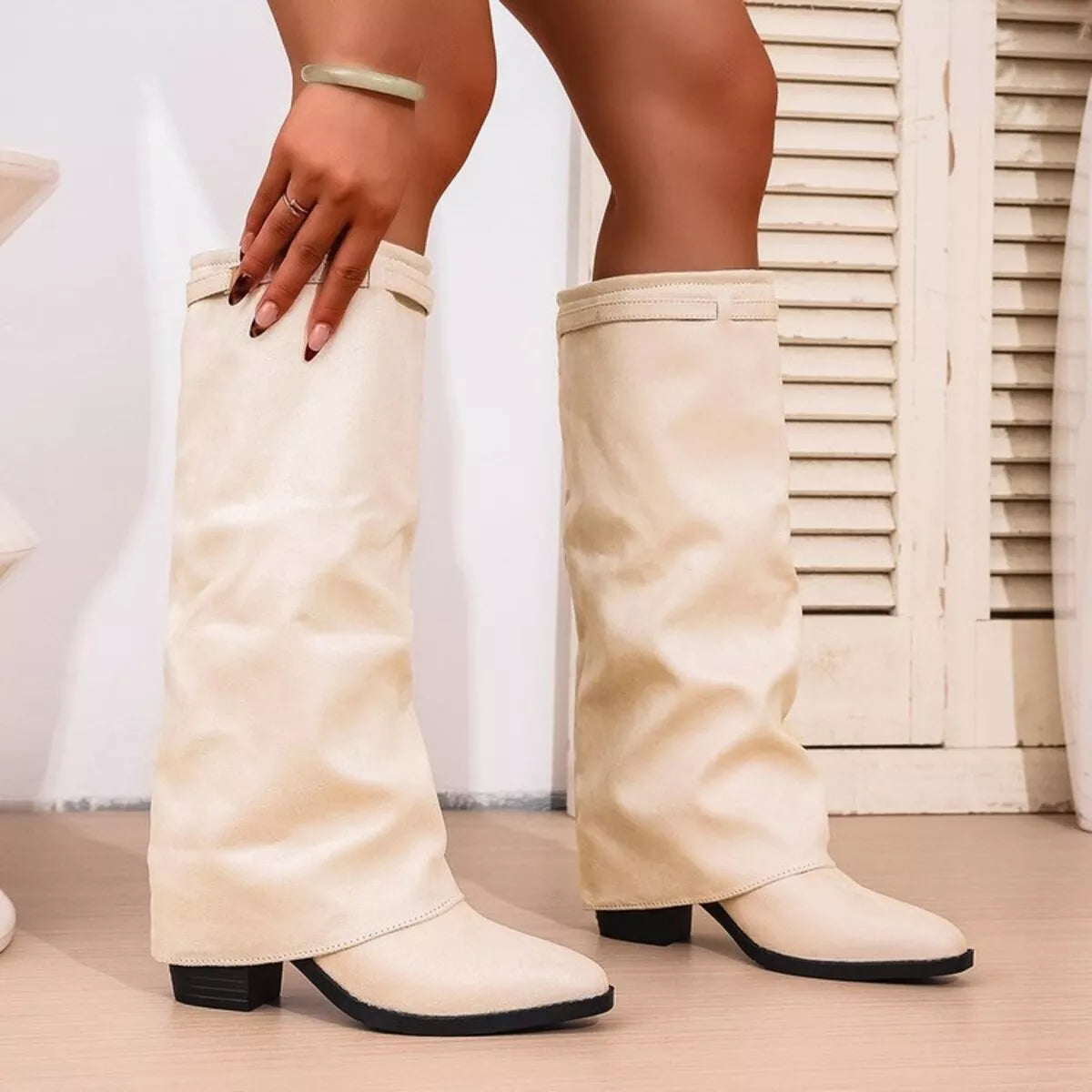 Shannon | Point Toe Block Heels Boots